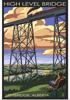 High Level Bridge - Lethbridge, Alberta: Retro Travel Poster