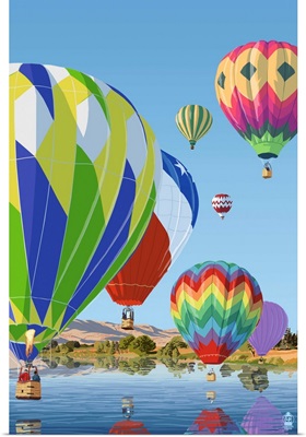 Hot Air Balloons: Retro Poster Art