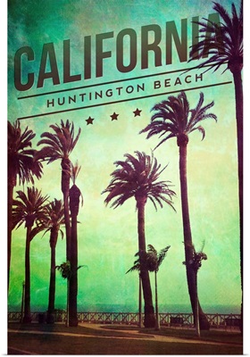 Huntington Beach, California, Boardwalk and Palms