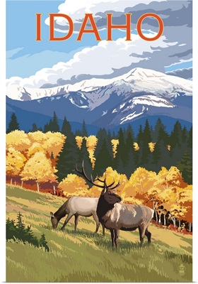 Idaho, Elk and Mountains