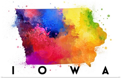 Iowa - State Abstract Watercolor