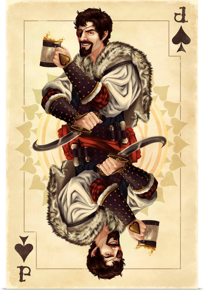 Jack of Spades - Playing Card: Retro Travel Poster