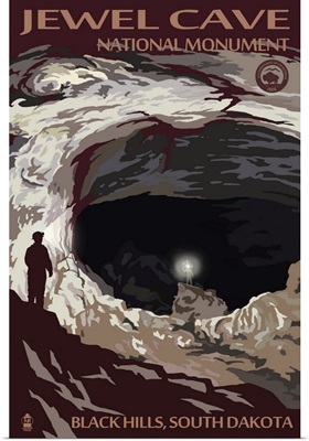 Jewel Cave National Monument - Black Hills, South Dakota: Retro Travel Poster