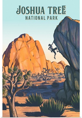Joshua Tree National Park, Natural Landscape: Retro Travel Poster