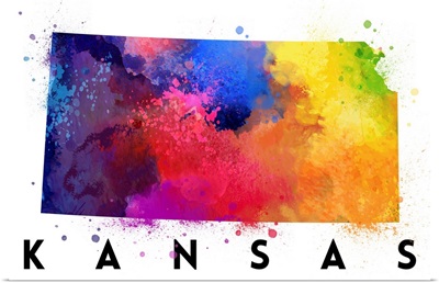 Kansas - State Abstract Watercolor