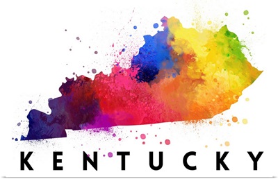 Kentucky - State Abstract Watercolor