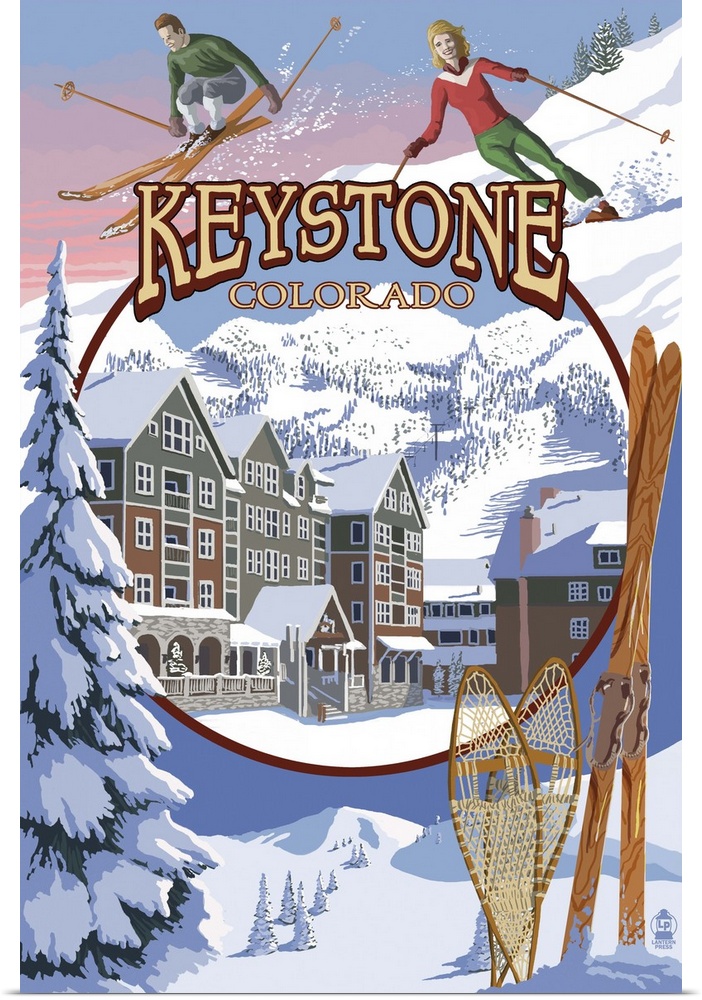 Keystone, Colorado Montage: Retro Travel Poster
