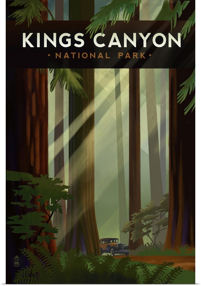 Kings Canyon National Park, Road Trip: Retro Travel Poster