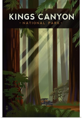 Kings Canyon National Park, Road Trip: Retro Travel Poster