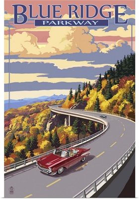 Linn Cove Viaduct - Blue Ridge Parkway: Retro Travel Poster