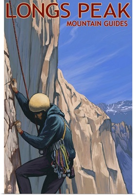 Longs Peak Mountain Guides - Colorado: Retro Travel Poster