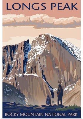 Longs Peak - Rocky Mountain National Park: Retro Travel Poster