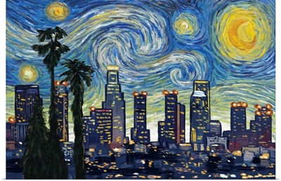 Los Angeles, California - Starry Night City Series
