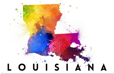 Louisiana - State Abstract Watercolor