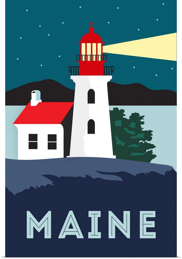 Maine - Lighthouse - Vector Style