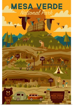 Mesa Verde National Park, Adventure: Graphic Travel Poster