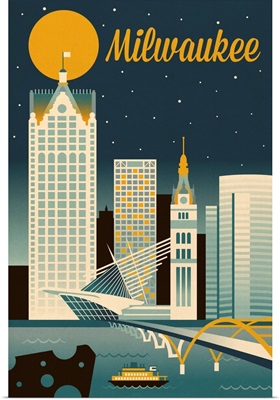 Milwaukee, Wisconsin - Retro Skyline Classic Series