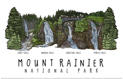 Mount Rainier National Park - Waterfall Montage