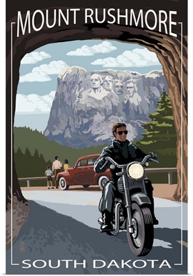 Mount Rushmore National Memorial, South Dakota - Tunnel Scene: Retro Travel Poster