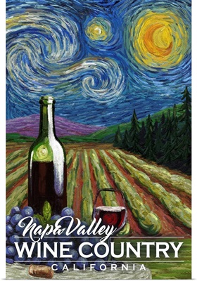 Napa Valley Wine Country, California - Vineyard - Starry Night