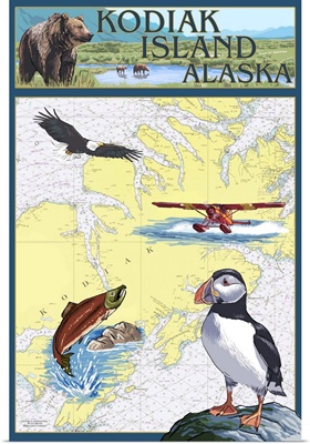 Nautical Chart, Kodiak Island, Alaska