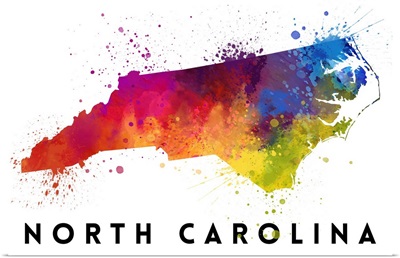 North Carolina - State Abstract Watercolor