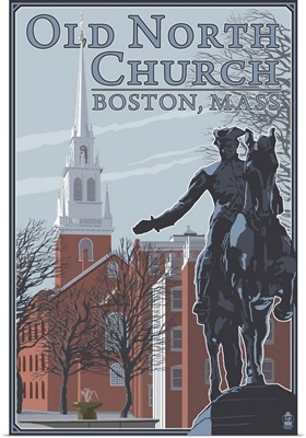 Old North Church - Boston, MA: Retro Travel Poster
