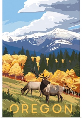 Oregon - Elk and Mountains