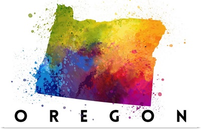Oregon - State Abstract Watercolor