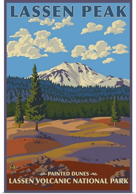Painted Dunes - Lassen Volcanic National Park, CA: Retro Travel Poster