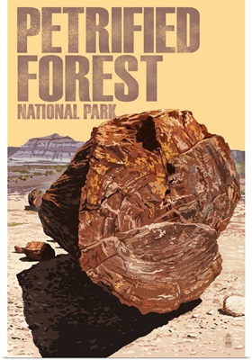 Petrified Forest National Park, Log: Retro Travel Poster