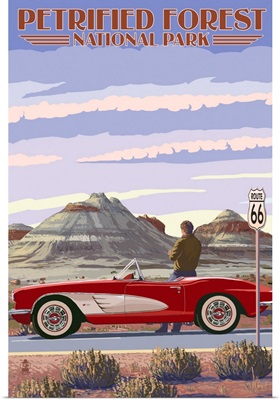 Petrified Forest National Park, Road Trip: Retro Travel Poster