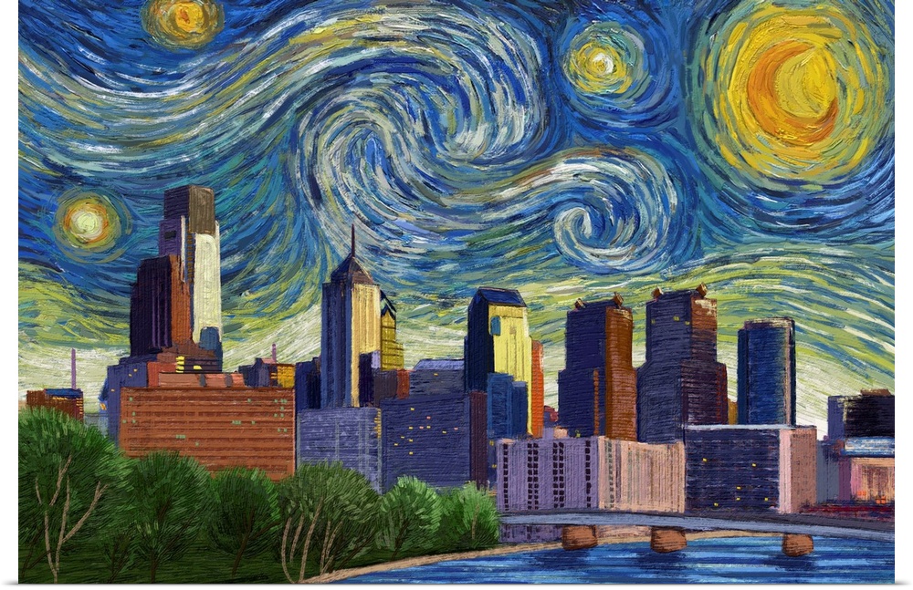 Philadelphia, Pennsylvania - Starry Night City Series