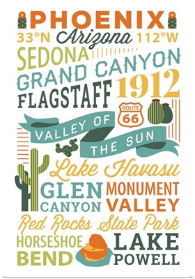 Phoenix, Arizona - Stacked Typography