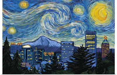 Portland, Oregon - Starry Night City Series