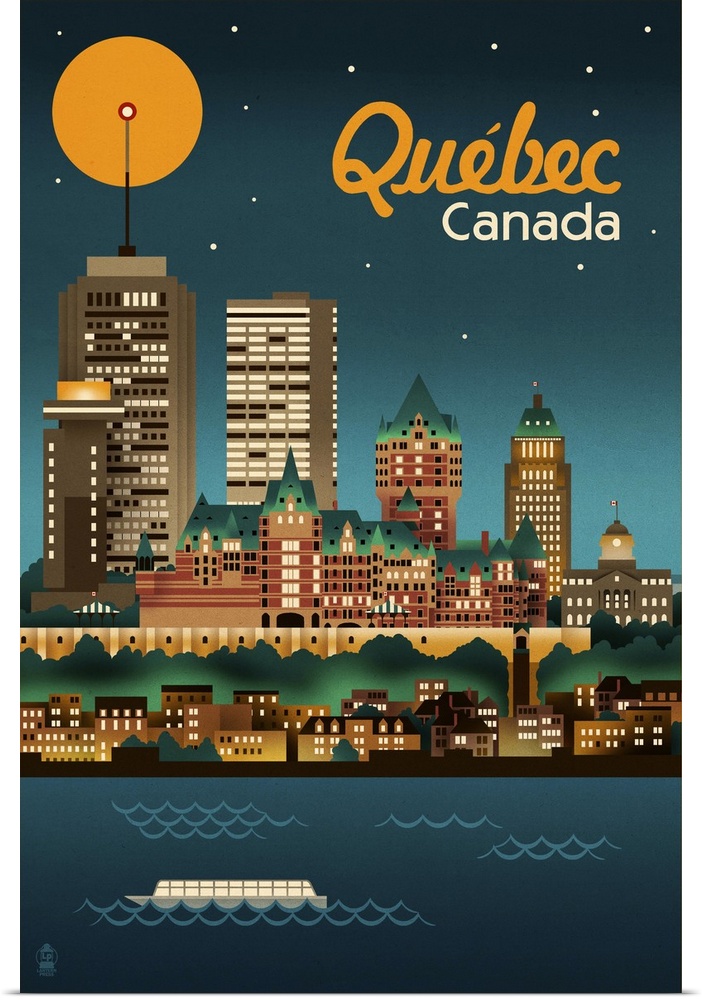 Quebec, Canada, Retro Skyline