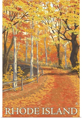Rhode Island - Fall Colors Scene: Retro Travel Poster