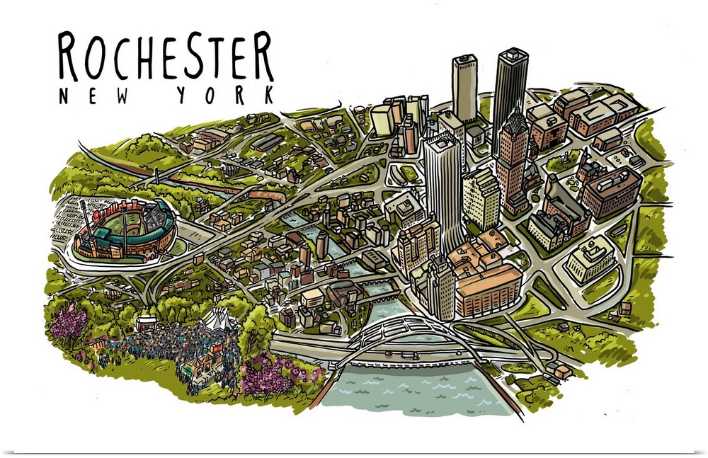 Rochester, New York - Line Drawing