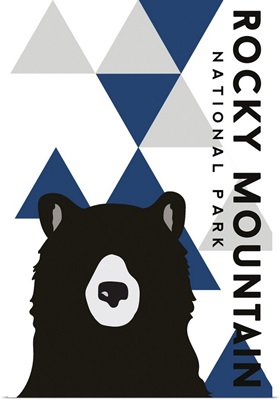 Rocky Mountain National Park, Bear Silhouette: Graphic Travel Poster