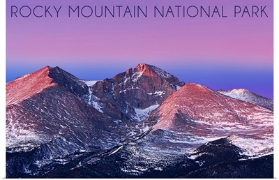 Rocky Mountain National Park, Colorado, Purple Sky and Snowy Peaks