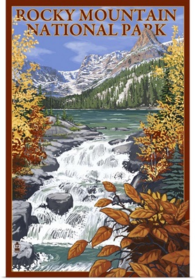 Rocky Mountain National Park - Lake Scene: Retro Travel Poster
