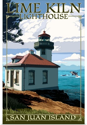 San Juan Island, Washington, Lime Kiln Lighthouse Day Scene
