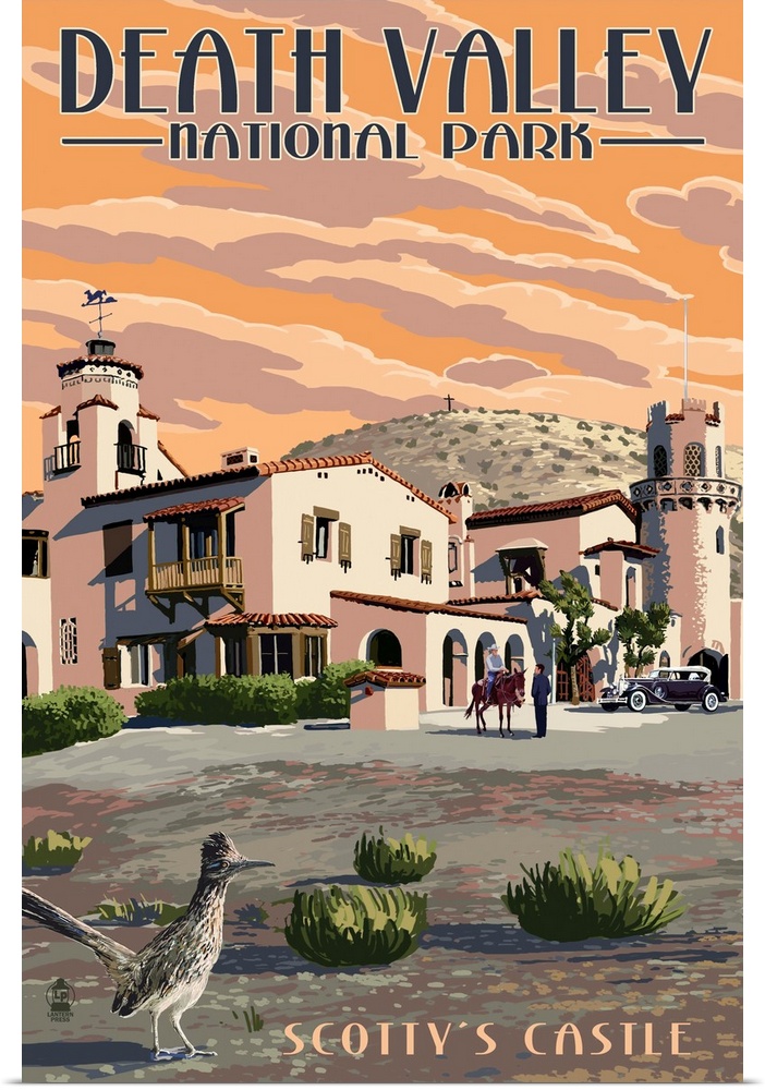 Scotty's Castle - Death Valley National Park: Retro Travel Poster
