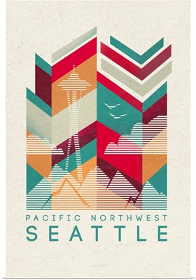 Seattle, Washington - Space Needle - Geometric Line Art