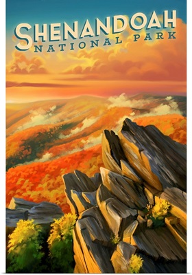 Shenandoah National Park, Natural Landscape: Retro Travel Poster