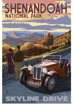 Shenandoah National Park, Virginia - Skyline Drive: Retro Travel Poster