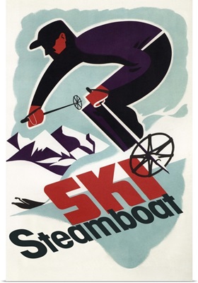 Ski Steamboat Springs, CO - Vintage Travel Poster: Retro Travel Poster