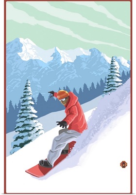 Snowboarder: Retro Poster Art