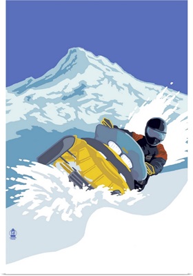 Snowmobile: Retro Poster Art