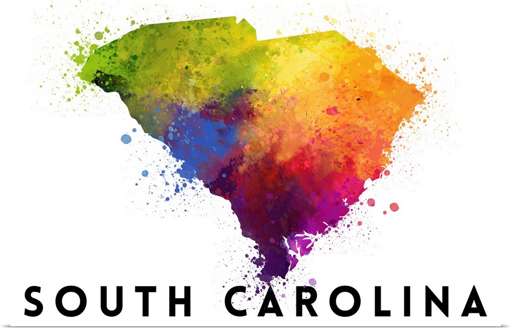 South Carolina - State Abstract Watercolor